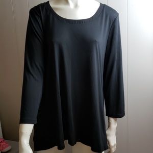 Ann Taylor Top Size XL 3/4 Sleeve Black